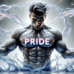 AI-generated Pride celebration art — handsome men at vibrant LGBTQ+ Pride parades, embellished with rainbow colors, walking with pride, and celebrating love. By Jeff Dupler.