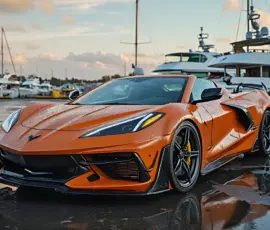 AI-generated supercar wallpapers — Porsche, Ferrari, McLaren, Aston Martin and more. Wet pavement, neon reflections, cinematic blue-hour light. UHD photorealistic. Transportation