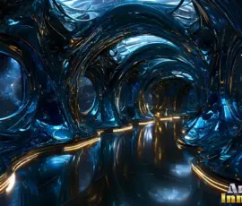 AI-generated liquid-metal architectural wallpapers in UHD — flowing mirror-finish columns, arches, and sculptural forms for modern desktops and luxury branding. Liquid-metal architectural form desktop wallpaper background in UHD — mirror-finish flowing curves, AI-generated art by Art by Innovation