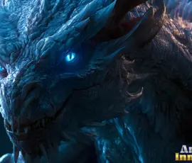 AI-generated powerful majestic dragon art — fire-breathing giants, Bahamut the Dragon God, and epic fantasy dragon scenes. Powerful majestic fire-breathing dragon dominating the sky over gothic ruins, AI-generated fantasy art by Art by Innovation