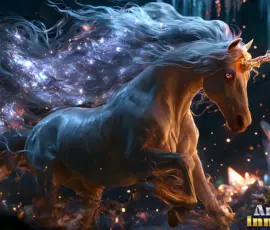 AI-generated unicorn art — majestic alicorns, rainbow-maned mythical horses, and magical fantasy landscapes in stunning detail. Majestic white alicorn unicorn rearing up in a magical fantasy landscape, AI-generated art by Art by Innovation