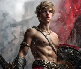 Beautiful handsome young man earning his angel wings in epic fantasy scene UHD Beautiful handsome young man earning his angel wings in epic fantasy scene UHD