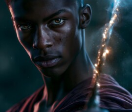 AI-generated wizards of the lion house handsome shirtless mages of the wizard academy conjuring great white lions in cinematic UHD fantasy art.
