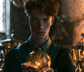 AI-generated wizards of the serpent house — handsome shirtless mages of the wizard academy conjuring demonic snakes in dark cinematic UHD fantasy art.