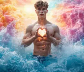 AI-generated LGBTQ+ Pride celebration art — handsome men at vibrant Pride parades, rainbow colors, and celebrating love and community. Pride Celebrations Art Gallery