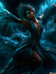 Female Art in Motion – AI Abstract Art