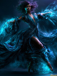 Female Art in Motion – AI Abstract Art