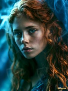 Beautiful Women Enveloped by Color – AI Abstract Art