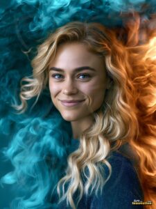 Beautiful Women Enveloped by Color – AI Abstract Art