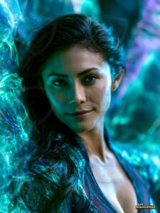 Beautiful Women Enveloped by Color – AI Abstract Art