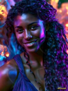 Beautiful Women Enveloped by Color – AI Abstract Art