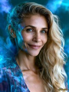 Beautiful Women Enveloped by Color – AI Abstract Art