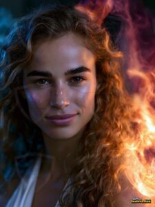 Beautiful Women Enveloped by Color – AI Abstract Art