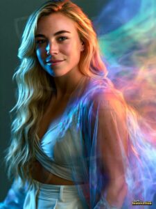 Beautiful Women Enveloped by Color – AI Abstract Art