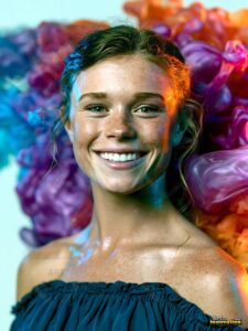 Beautiful Women Enveloped by Color – AI Abstract Art
