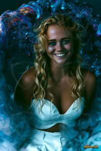 Beautiful Women Enveloped by Color – AI Abstract Art