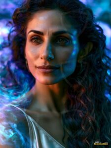 Beautiful Women Enveloped by Color – AI Abstract Art