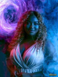 Beautiful Women Enveloped by Color – AI Abstract Art