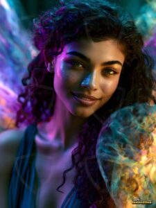 Beautiful Women Enveloped by Color – AI Abstract Art
