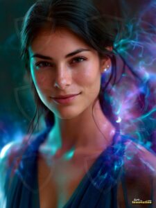 Beautiful Women Enveloped by Color – AI Abstract Art