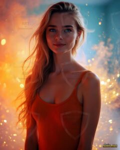Beautiful Women Enveloped by Color – AI Abstract Art