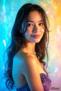 Beautiful Women Enveloped by Color – AI Abstract Art