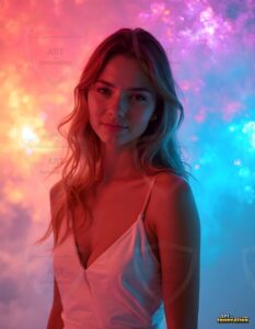 Beautiful Women Enveloped by Color – AI Abstract Art