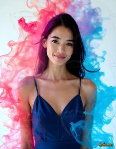 Beautiful Women Enveloped by Color – AI Abstract Art