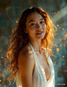 Beautiful Women Enveloped by Color – AI Abstract Art