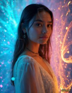 Beautiful Women Enveloped by Color – AI Abstract Art