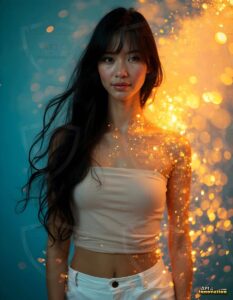 Beautiful Women Enveloped by Color – AI Abstract Art