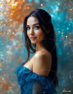 Beautiful Women Enveloped by Color – AI Abstract Art