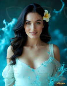 Beautiful Women Enveloped by Color – AI Abstract Art