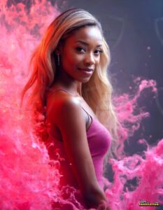 Beautiful Women Enveloped by Color – AI Abstract Art