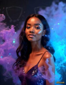 Beautiful Women Enveloped by Color – AI Abstract Art