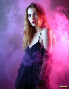Beautiful Women Enveloped by Color – AI Abstract Art