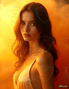 Beautiful Women Enveloped by Color – AI Abstract Art