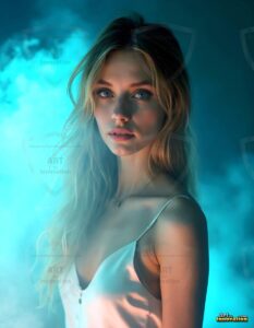 Beautiful Women Enveloped by Color – AI Abstract Art