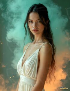 Beautiful Women Enveloped by Color – AI Abstract Art