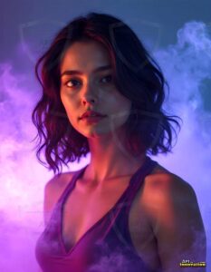 Beautiful Women Enveloped by Color – AI Abstract Art