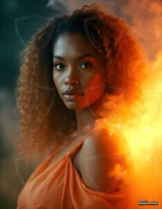 Beautiful Women Enveloped by Color – AI Abstract Art