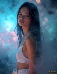 Beautiful Women Enveloped by Color – AI Abstract Art