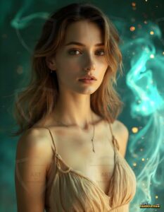 Beautiful Women Enveloped by Color – AI Abstract Art