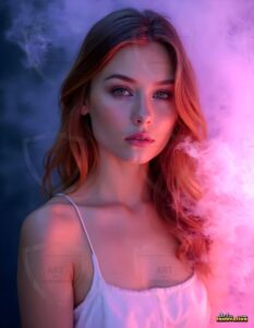 Beautiful Women Enveloped by Color – AI Abstract Art