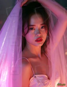 Beautiful Women Enveloped by Color – AI Abstract Art