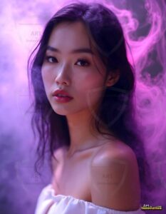 Beautiful Women Enveloped by Color – AI Abstract Art