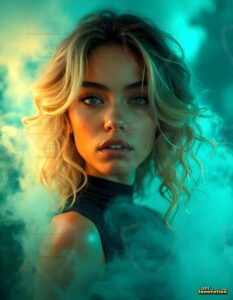 Beautiful Women Enveloped by Color – AI Abstract Art