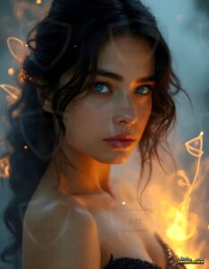 Beautiful Women Enveloped by Color – AI Abstract Art