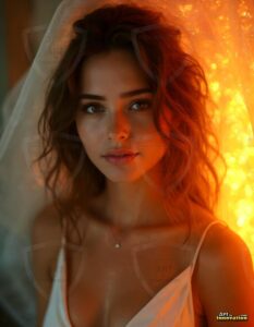 Beautiful Women Enveloped by Color – AI Abstract Art