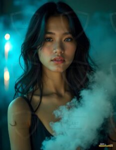 Beautiful Women Enveloped by Color – AI Abstract Art